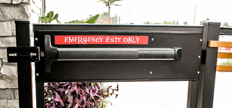 emergency push bar installation in Highland